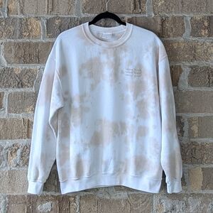 Summer Fridays Tan Tie Dye Crew Neck Sweatshirt Size Medium Made in Los Angeles